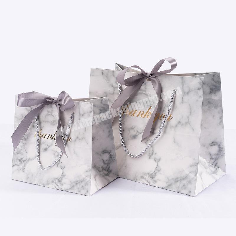 Thank You  Marble Printed Bag Jewelry Shopping Bags