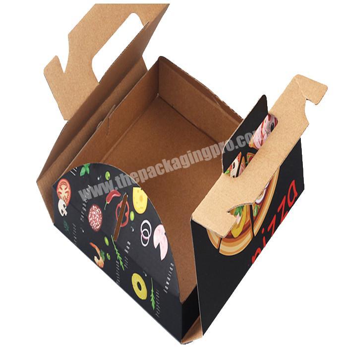 Thicken eco-friendly pizza box 89 inch portable disposable wholesale takeaway pizza box handle pizza box