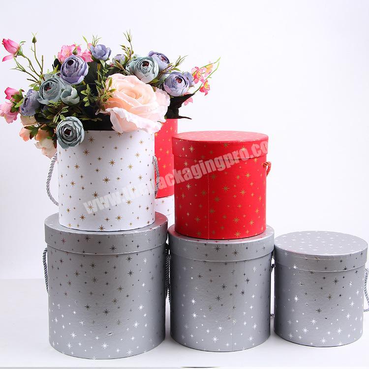three pieces large  paper white round  cardboard hat flower box large gift boxes for christmas