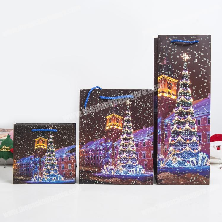 Three size beautiful decoration packaging Christmas paper bag