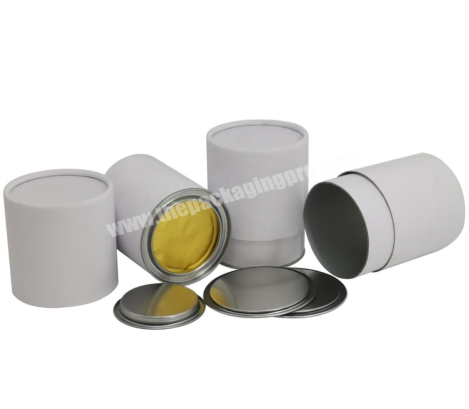 Top Aluminum Foil Secondary Seal Metal Pry Cover Air-proof Composite Paper Canister with Rolled Edge Cardboard Lid