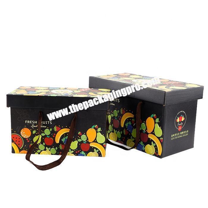 Top and bottom corrugated paper packaging box for fresh fruit