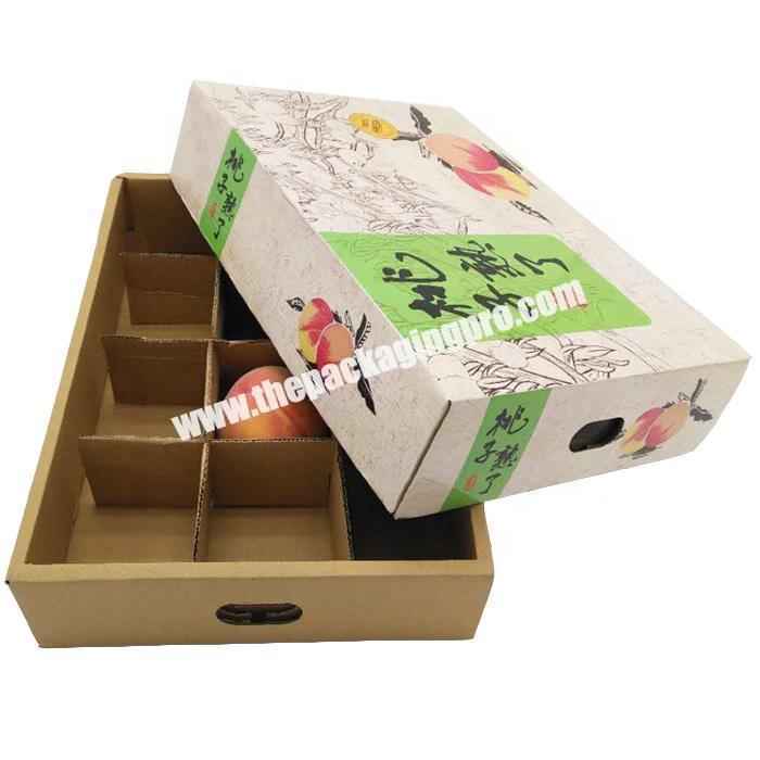 Top and bottom cover corrugated paper carton boxes for apple fruit packaging