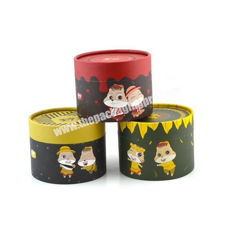 Top design colorful printing cylinder box packaging round paper tube box