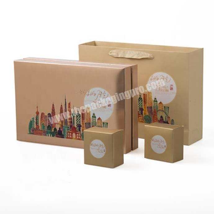 top grade mooncake paper packaging box lid and bottom cardboard box