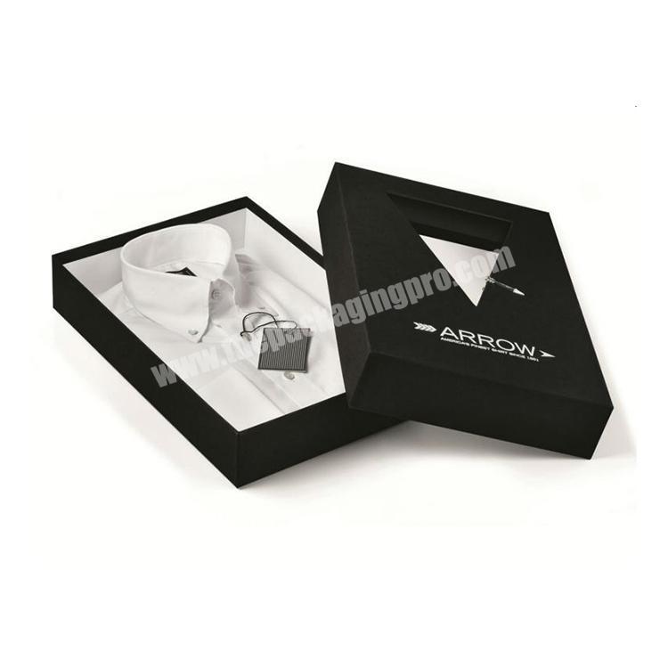Top Luxury Custom Unique Matte Black Men Shirt Apparel Packaging Clothing Gift Box Designs Material