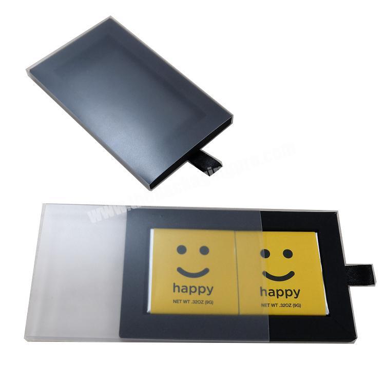 Top quality  2pcs paper chocolate box packaging with plastic PET sleeve