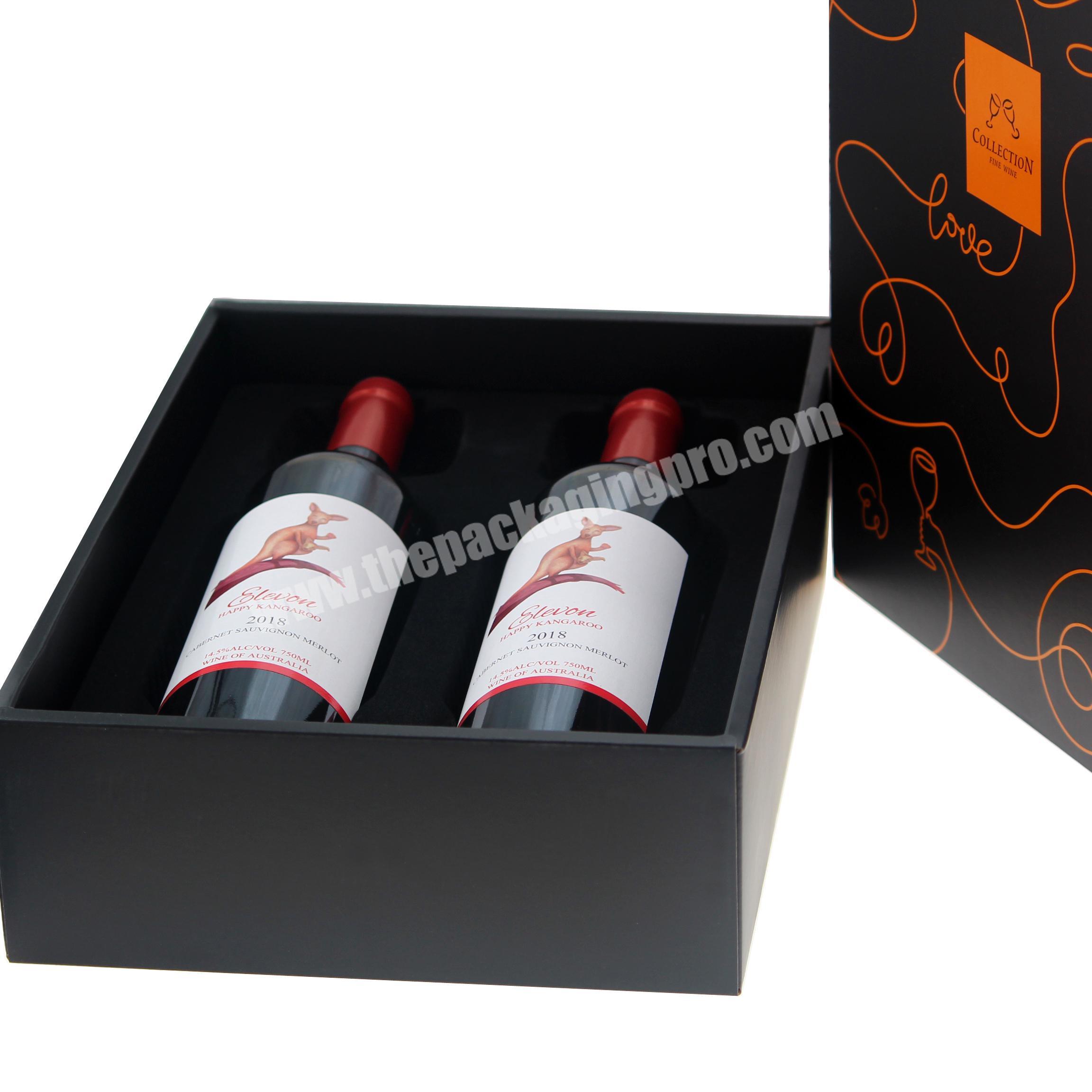 top quality and custom luxury red wine glass magnetic wine packaging gift packaging+boxes