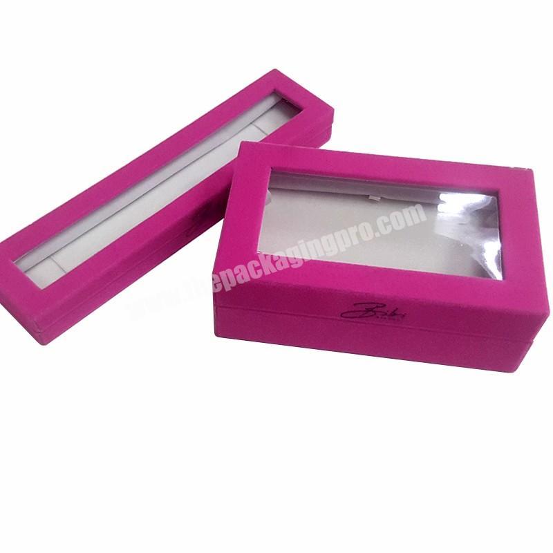 Top quality Rose color Velvet  bracelet  box with screen logo