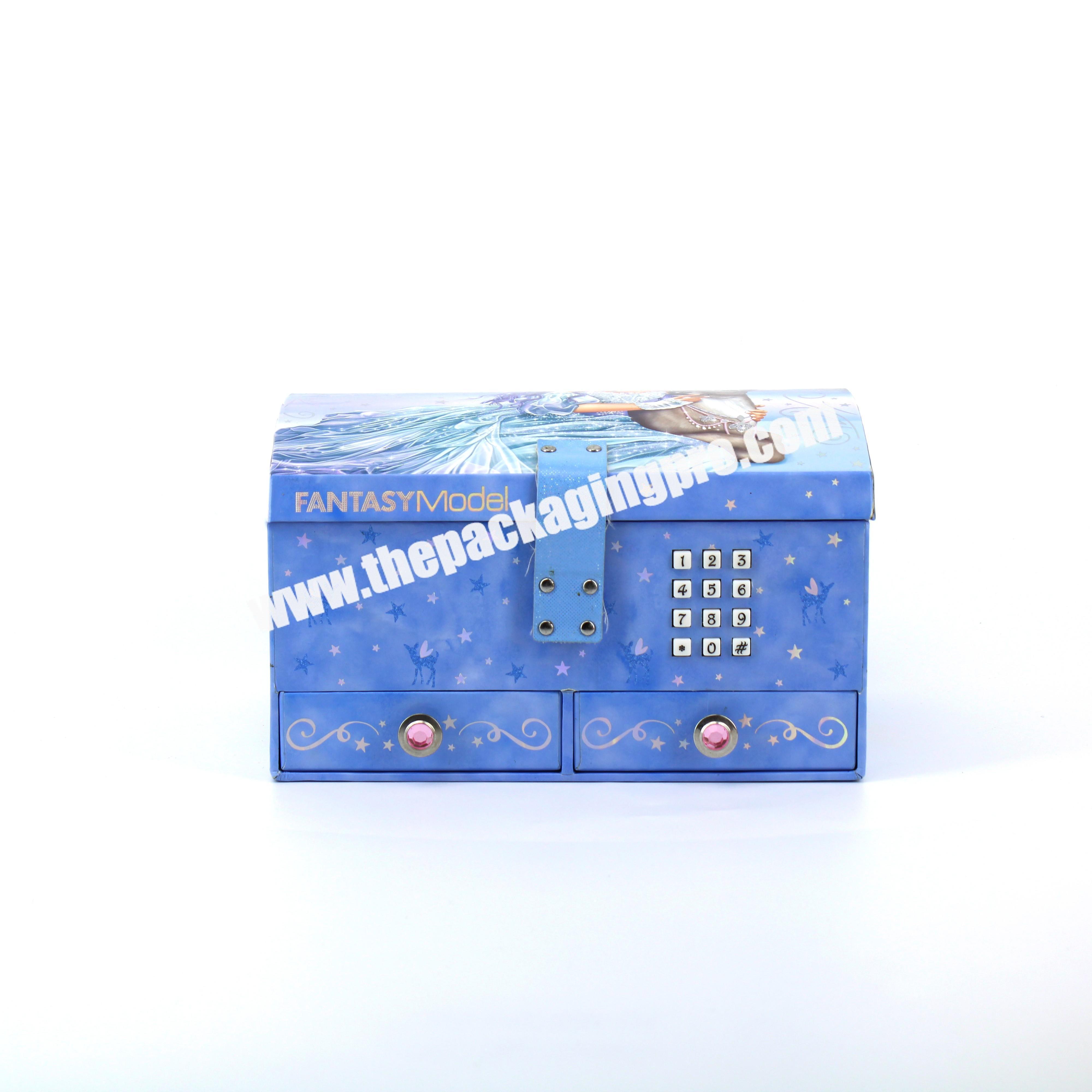 Top Sale Fancy High-end Cardboard Drawer Color Rigid Paper Packing Gift Boxes with Number Lock for Jewelry