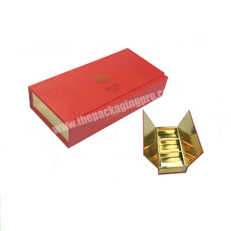 Top Selling Double Open Magnetic Rectangle Shape Okra Chocolate Strawberry Foam Insert Protect Boxes For Packing
