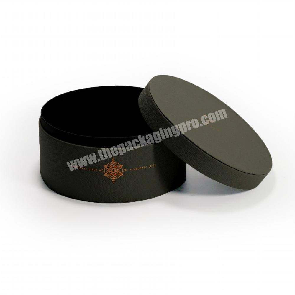Top selling leather boxes for flowers round flower packaging box with logo print