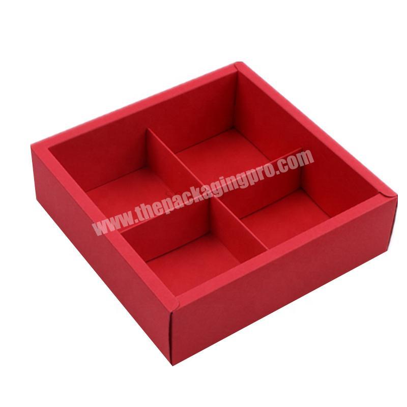 Transparent high grade red paper cookies gift box packaging