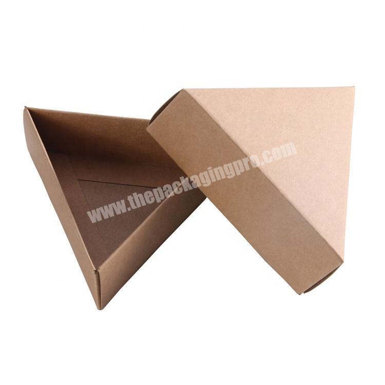 Triangular kraft paper Gift box brown custom logo printing