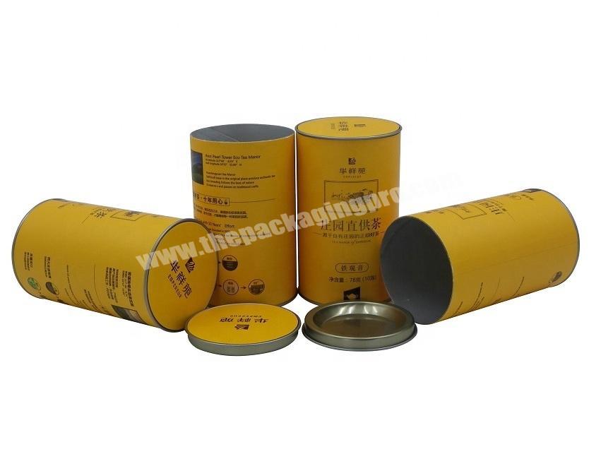 Tuck Metal Tin Lid Composite Tube Packaging Cylinder Paper Tea Cans