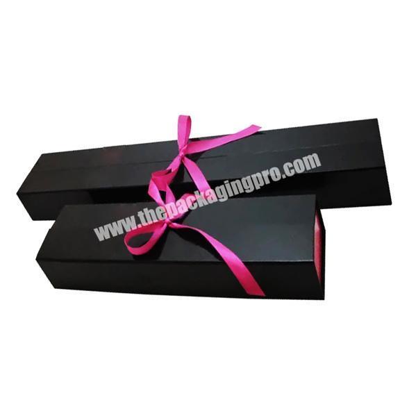 two doors opening matt black printing hair extension packaging paper rigid box