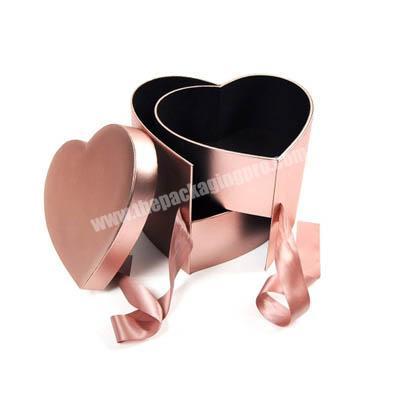 two layers spining paperboard colorful foil paper heart shaped candle gift box