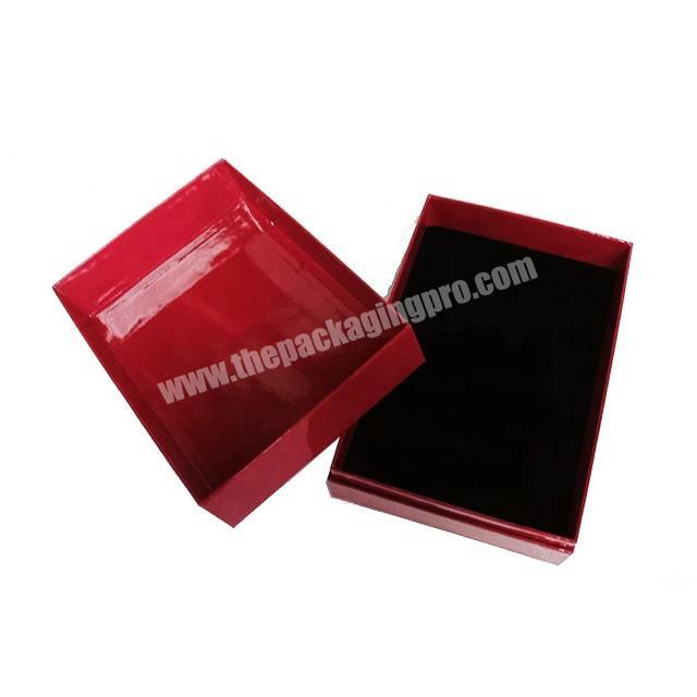 two pieces rectangle custom printed gloss lamination red membership packaging box