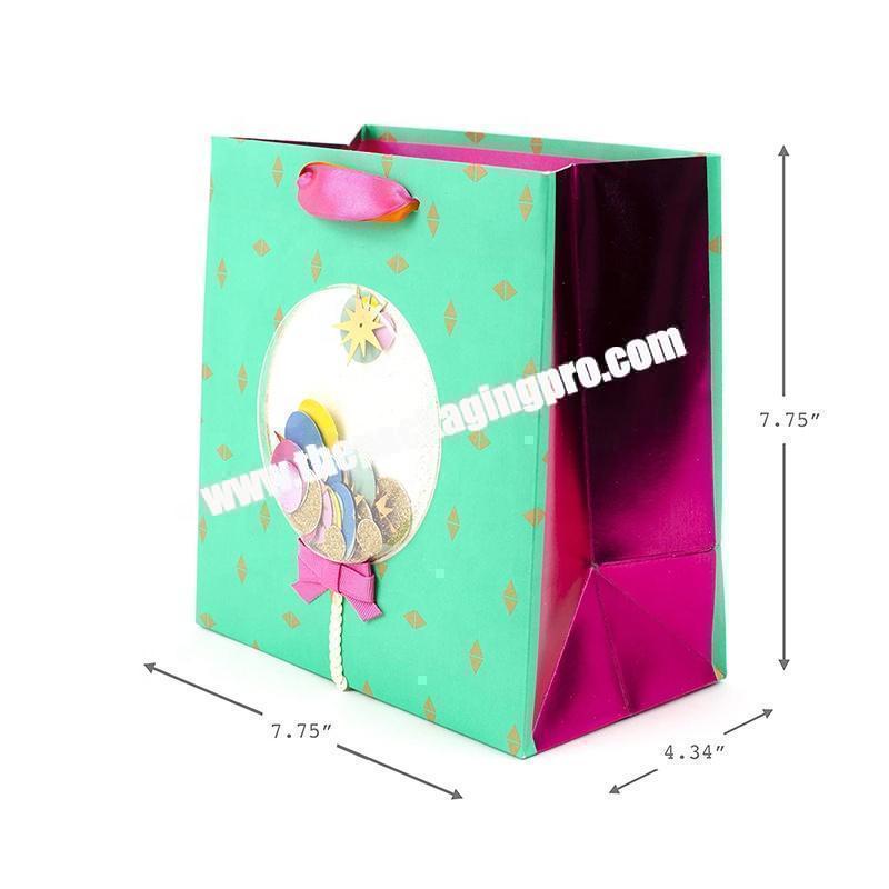 Underwear Use and Shopping Industrial Use custom logo paper gift bags with ribbon handles