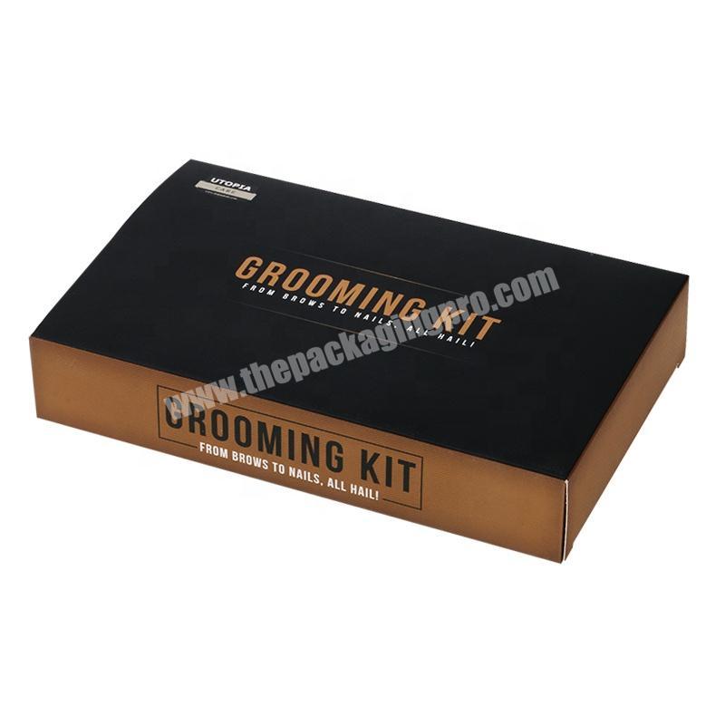 Unique brows nails makeup grooming kit embossing 350gsm paper packaging