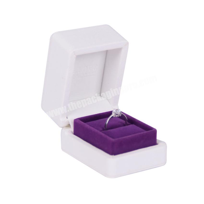 Unique design hinged small luxury leatherette engagement ring box