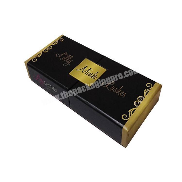 Unique design magnetic false eyelashes box with plastic tray customized eyelashes packaging