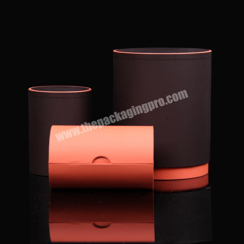Unique design small round tube black cardboard gift box