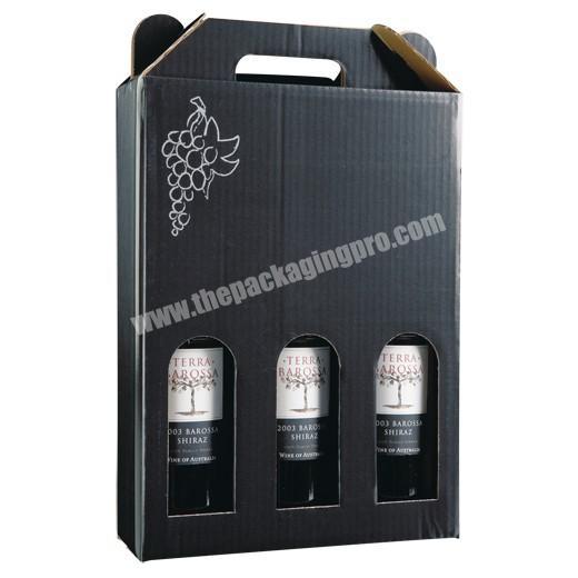 Unique luxury corrugated wine packaging box with dividers
