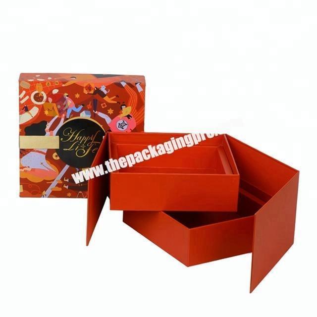 unique luxury double-deck christmas box gift packaging