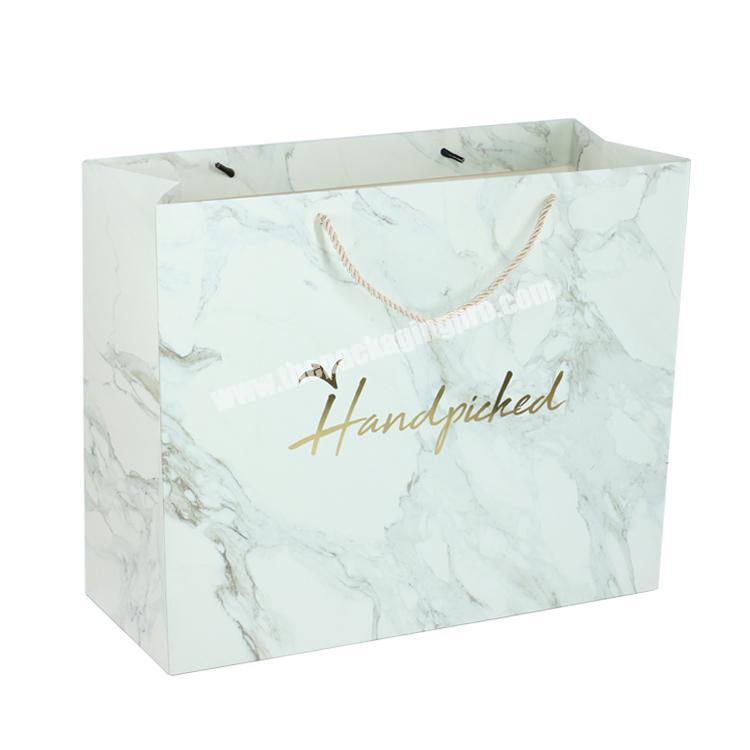 Unique matte shopping marble paper gift bag with custom logo