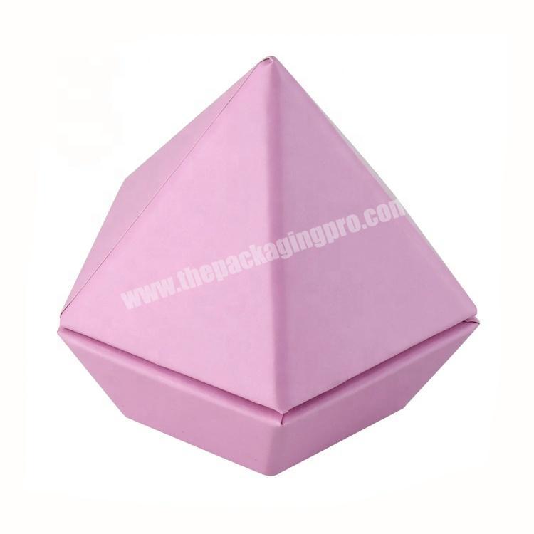 Unique Pink Pentagon Rigid Cardboard Gift Storage Paper Packaging Box with Printing for Gift
