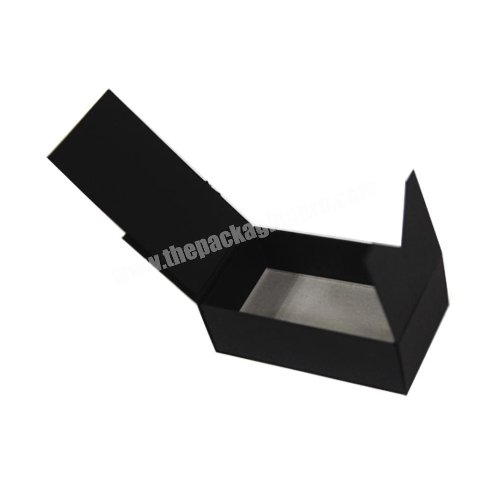 Unique two flaps black paper gift box bracelet jewelry boxes packaging