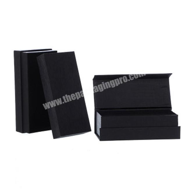 Universal Cardboard Small Rectangle Flip Folding Black Gift Box Packaging