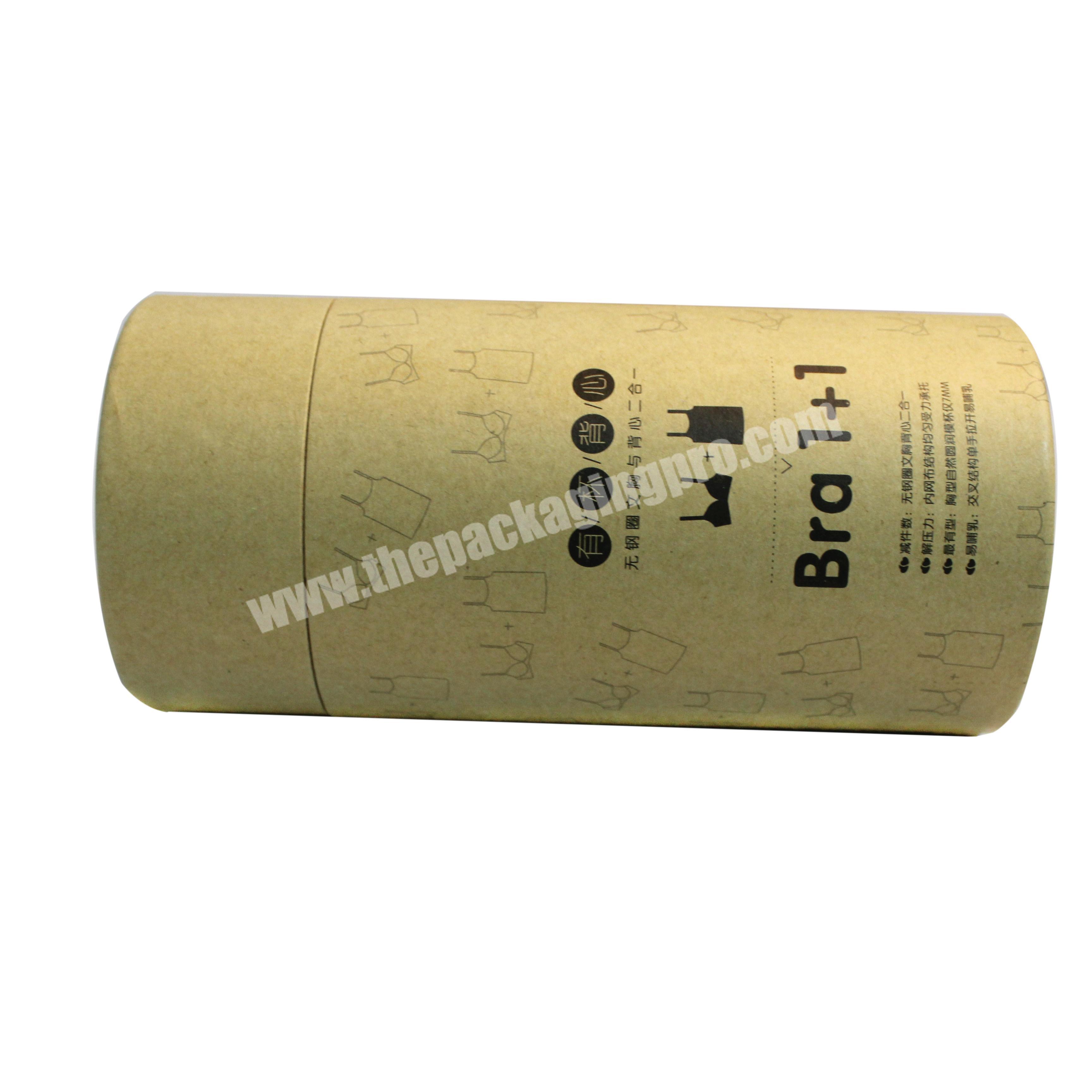 Useful Recycled Kraft Paper Round Tube Cylindrical Gift Wine Bottle Carton Box