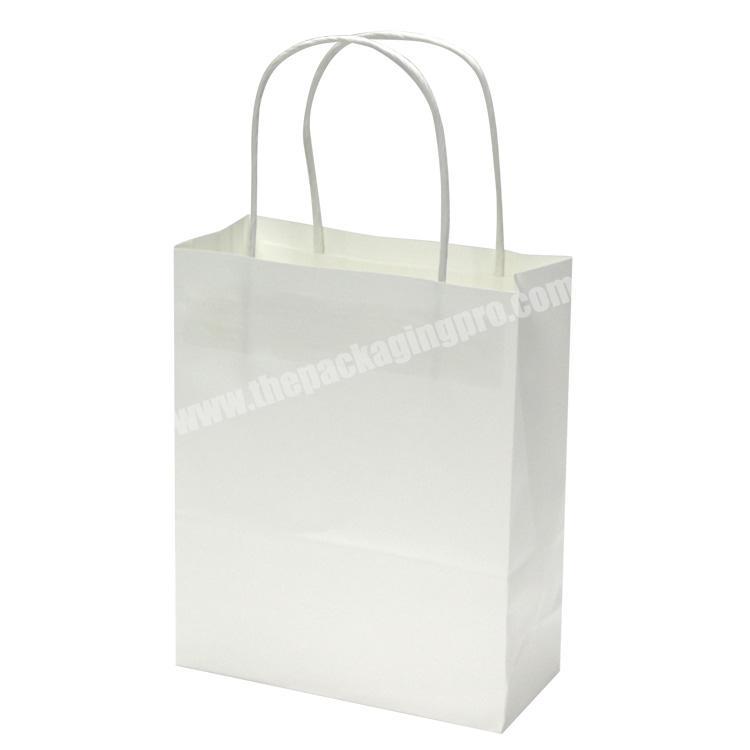 Very cheap Your Own Logo White Kraft Gift Craft Shopping Paper Bag With Handles white cow machine paper bag