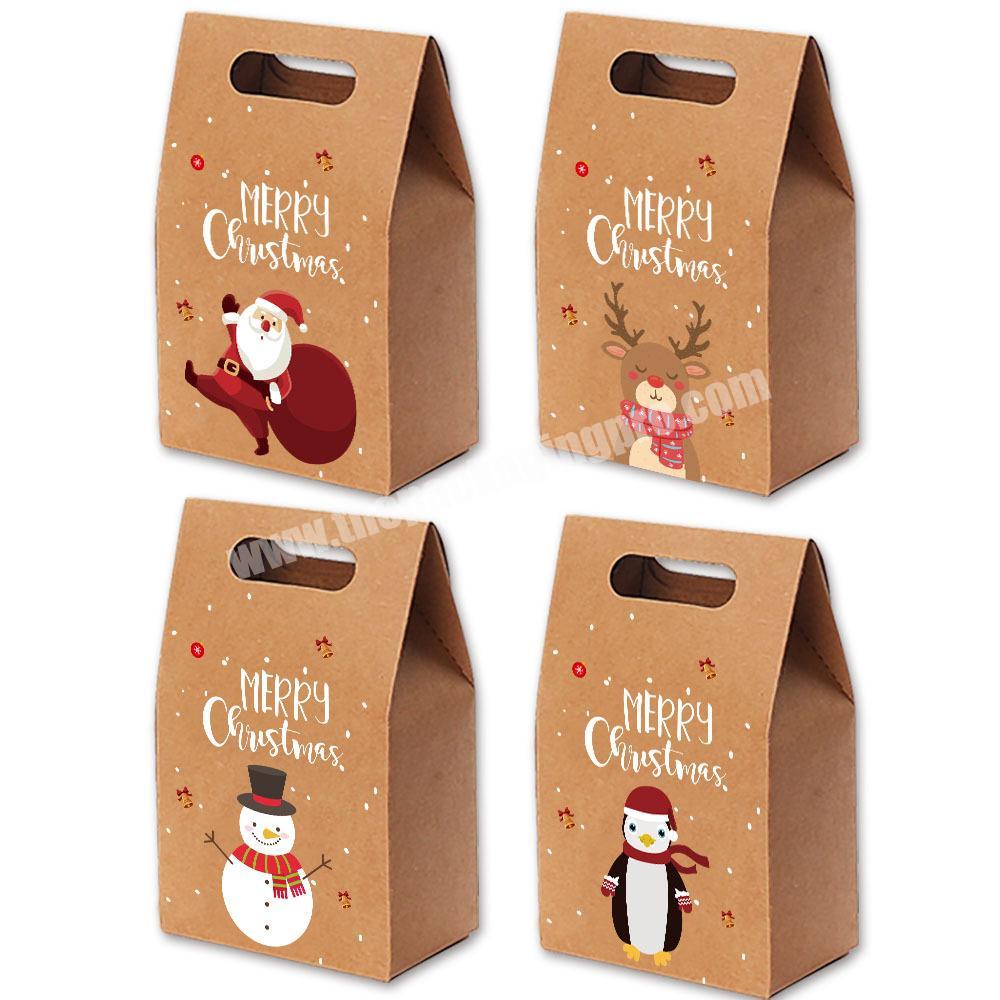 Vintage Kraft Paper Christmas Apple Gift Box Packaging Party Gift Bag Portable Packaging Candy Box