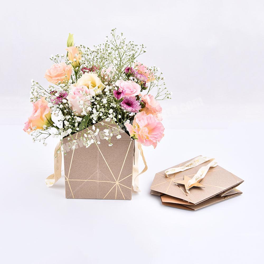 waterproof custom gift packaging luxury paper flower box bag