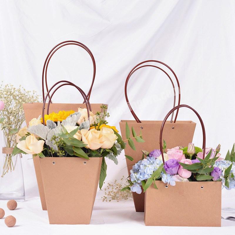 waterproof Flower bag boxes for Packing with Paper handle