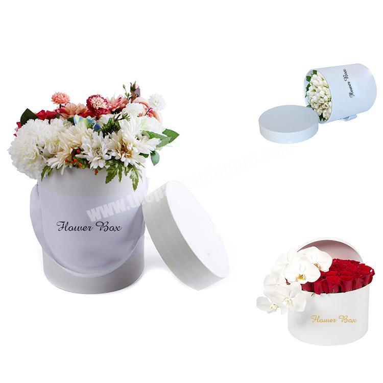 Waterproof recyclable round cardboard flower boxes luxury round hat box for flowers