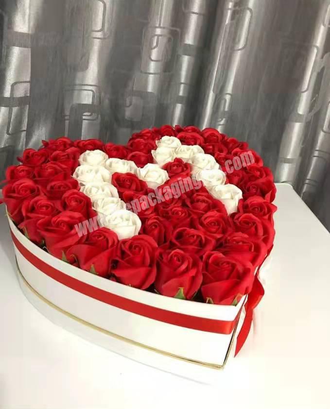 Wedding decoration box flower paper box with heart shape luxury gift box with custom designed