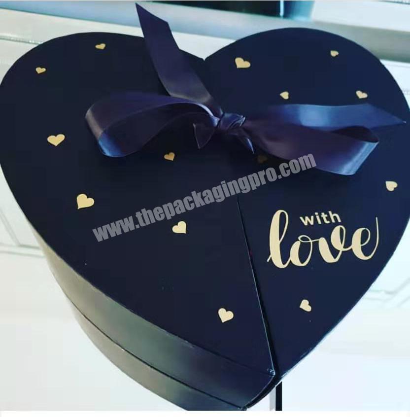 Wedding decoration custom gift box  for flower & personal care gift  box  with heart shape double opening doors