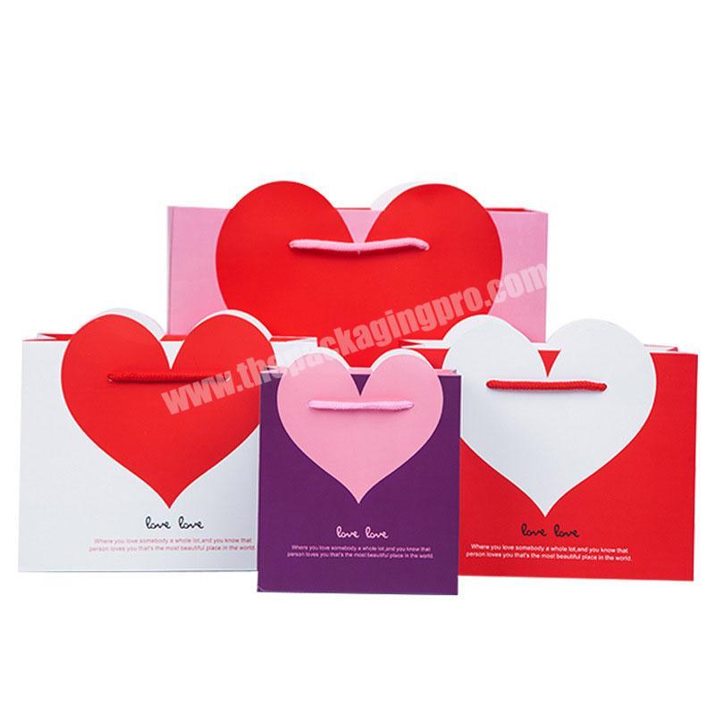 Wedding Favour Paper Hear-shaped Gift  Present Bags For Shopping