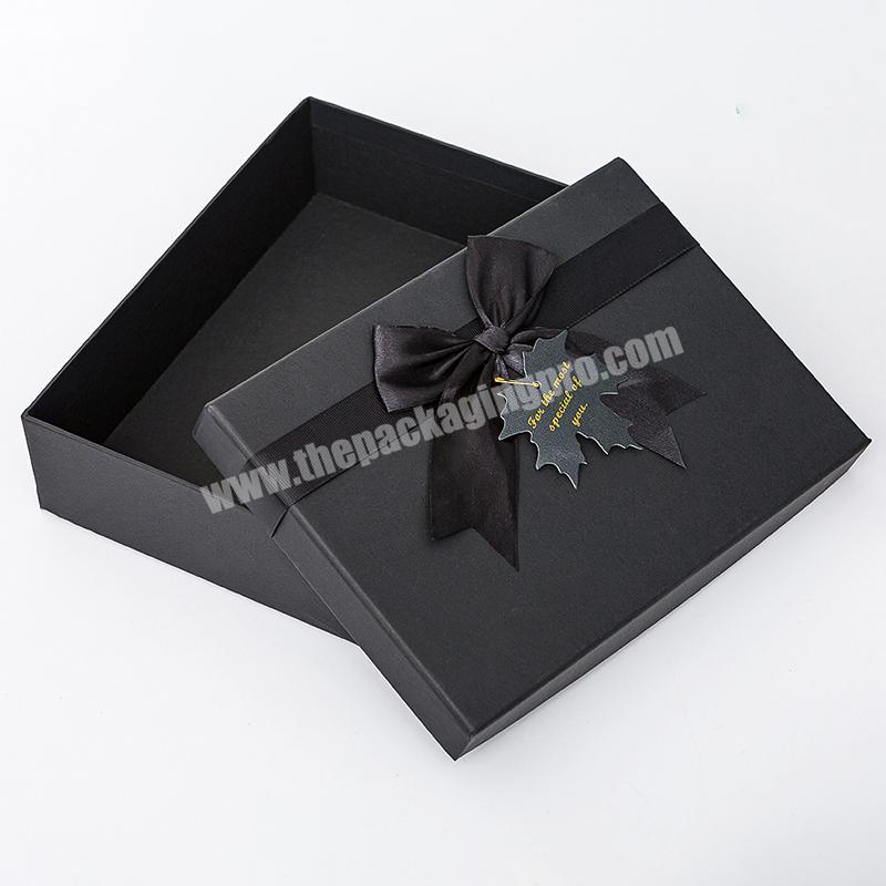 Wedding gift box package black bow cup scarf Perfume lipstick gift box paper black paper box