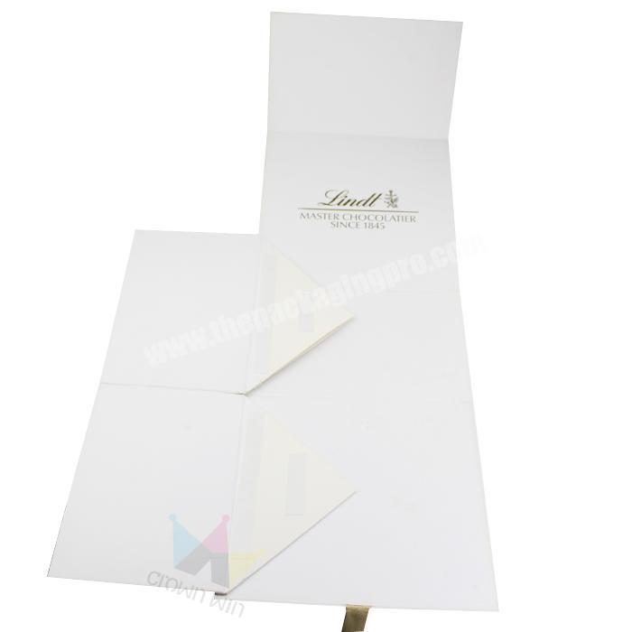 White 2mm Thickness Cardboard Folding Gift Box With Ribbon