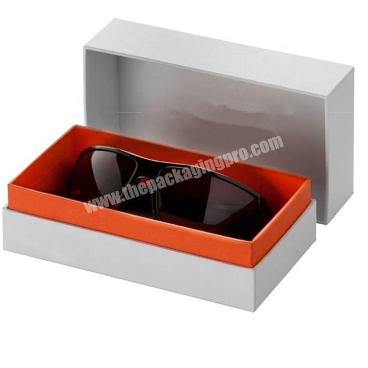 white and black Cardboard Custom sunglasses packaging case boxes with golde stamp