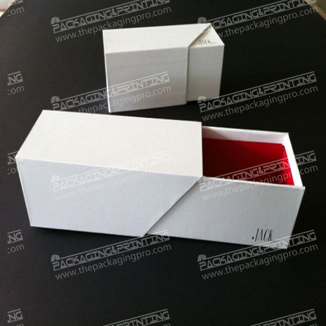 White Art Paper Drawer Box Packaging Logo