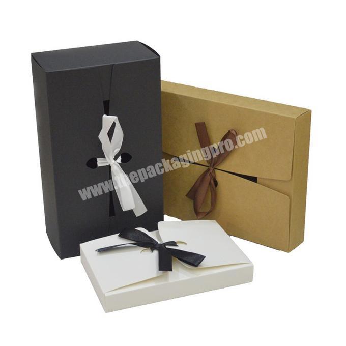 White Black Packaging Kraft Paper Gift Box Large Gift Box With handles Ribbon Cake Boxes Wedding boxes