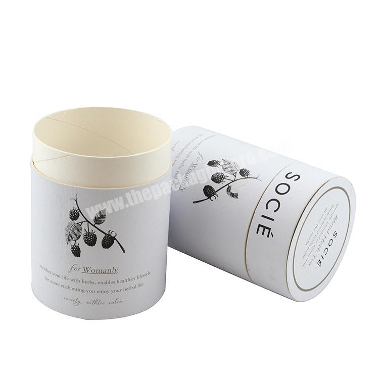 white cardboard cylinder tube eco-friendly food grade paper tube