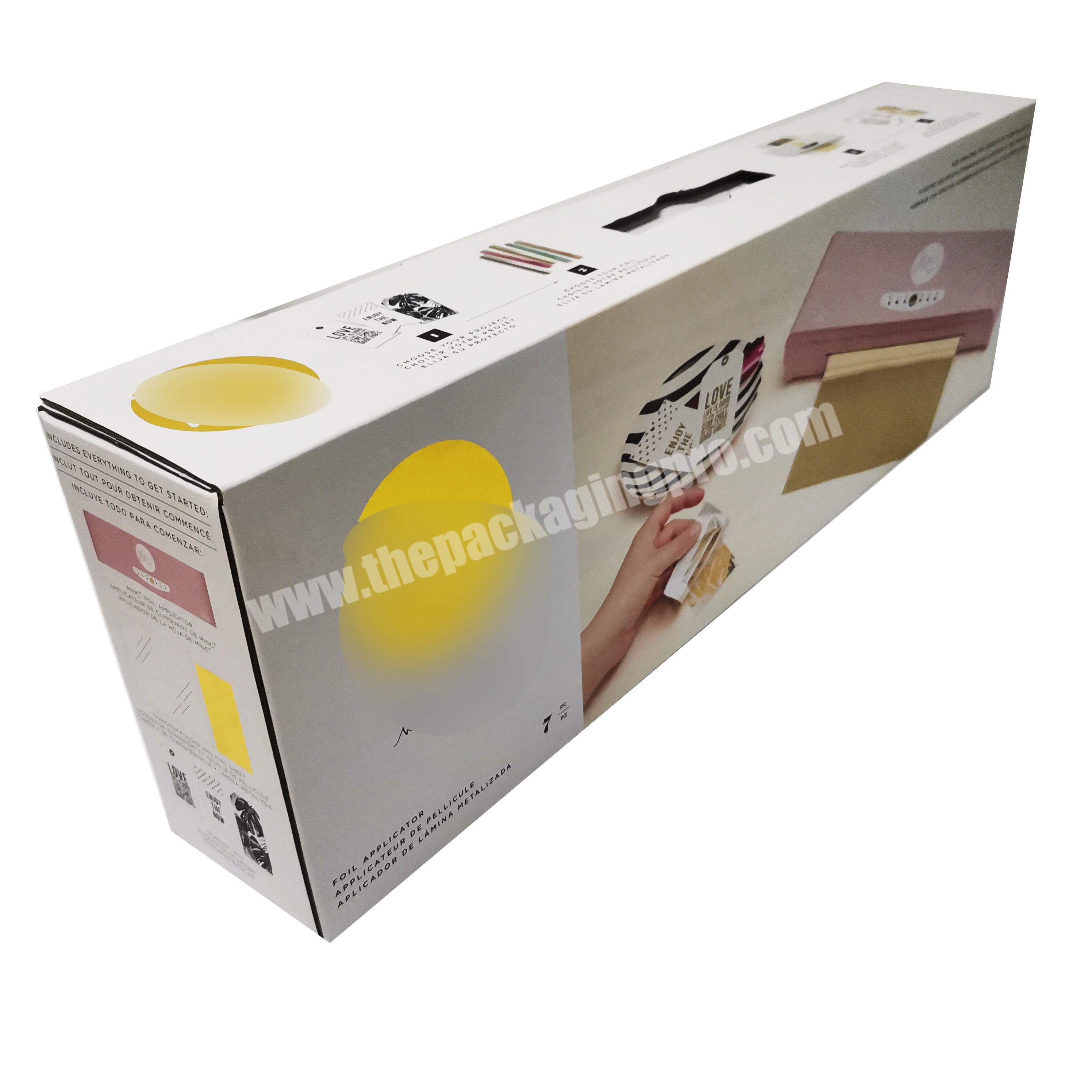 white case gold stamping oem custom box new design carton durable packing with free sample
