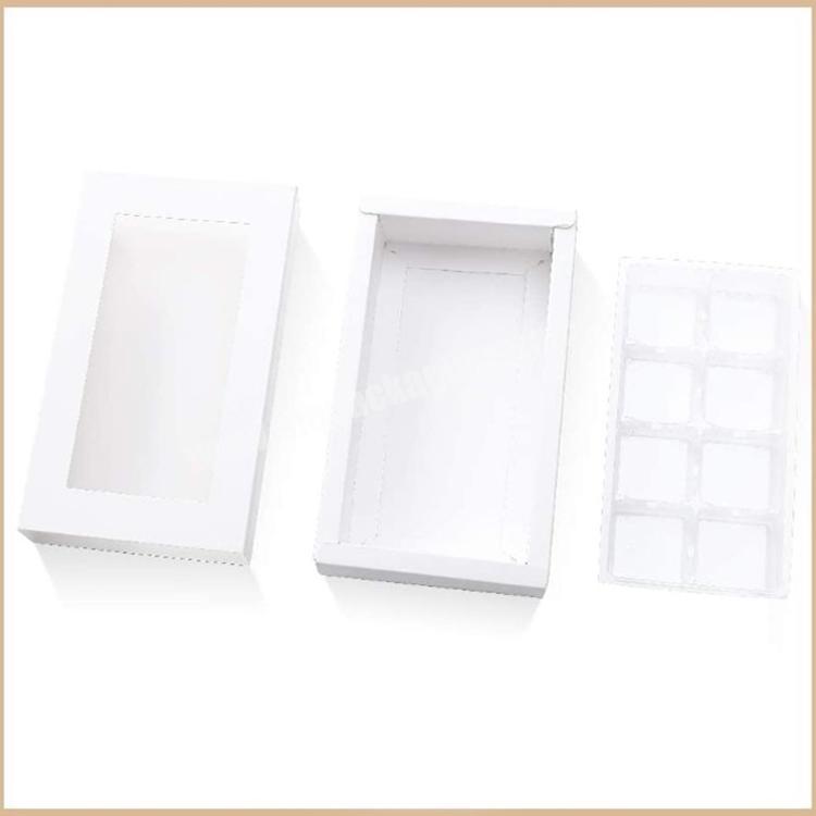 White Chocolate drawer Box Packaging Candy Boxes with Clear Window Sleeves
